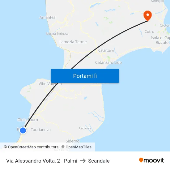 Via Alessandro Volta, 2 - Palmi to Scandale map