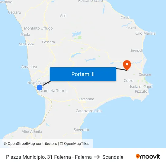 Piazza Municipio, 31 Falerna - Falerna to Scandale map