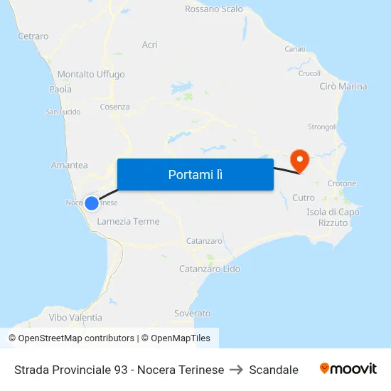 Strada Provinciale 93 - Nocera Terinese to Scandale map