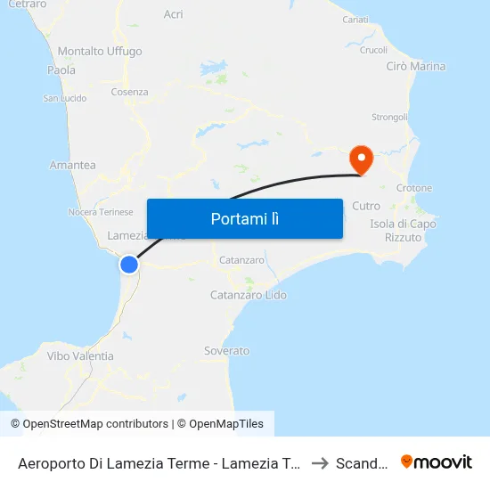 Aeroporto Di Lamezia Terme - Lamezia Terme to Scandale map