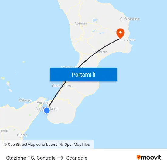 Stazione F.S. Centrale to Scandale map