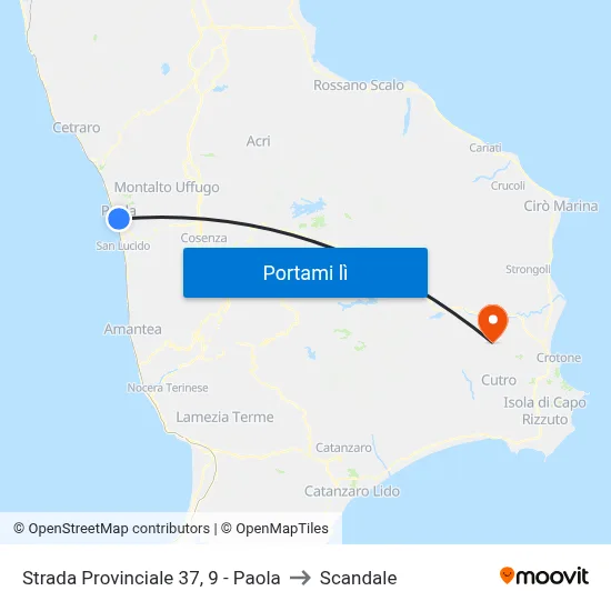 Strada Provinciale 37, 9 - Paola to Scandale map
