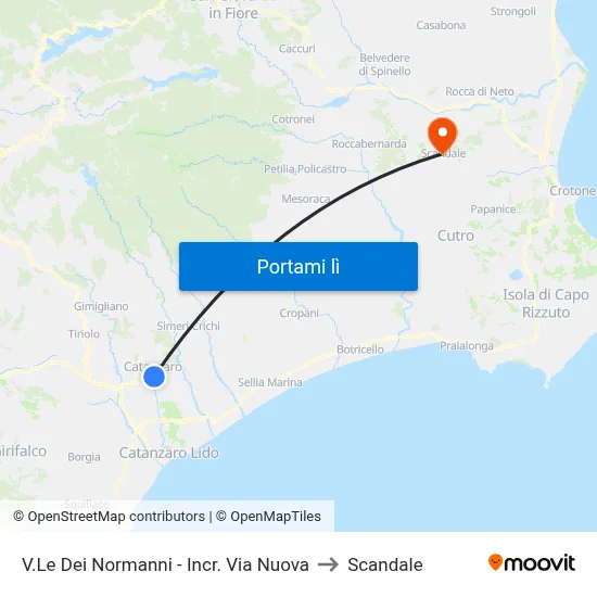 V.Le Dei Normanni - Incr. Via Nuova to Scandale map