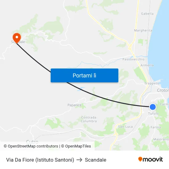 Via Da Fiore (Istituto Santoni) to Scandale map