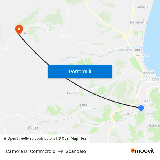 Camera Di Commercio to Scandale map