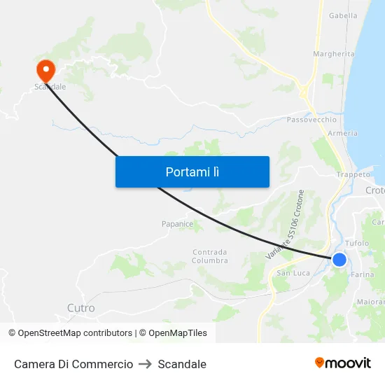Camera Di Commercio to Scandale map