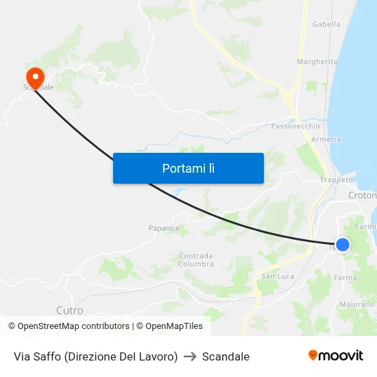 Via Saffo (Direzione Del Lavoro) to Scandale map