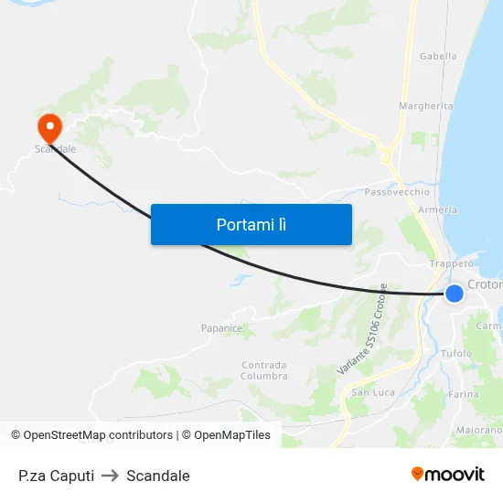 P.za Caputi to Scandale map