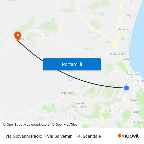 Via Giovanni Paolo II Via Salvemini to Scandale map