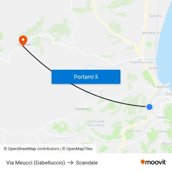 Via Meucci (Gabelluccio) to Scandale map