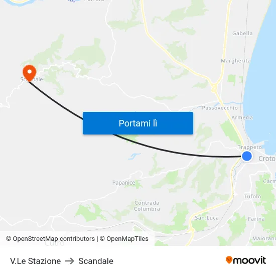 V.Le Stazione to Scandale map