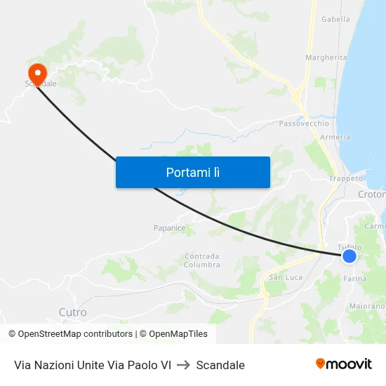 Via Nazioni Unite Via Paolo VI to Scandale map