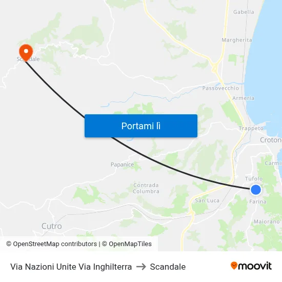 Via Nazioni Unite Via Inghilterra to Scandale map