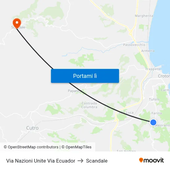Via Nazioni Unite Via Ecuador to Scandale map