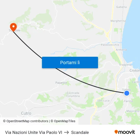 Via Nazioni Unite Via Paolo VI to Scandale map
