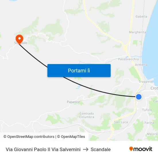 Via Giovanni Paolo II Via Salvemini to Scandale map