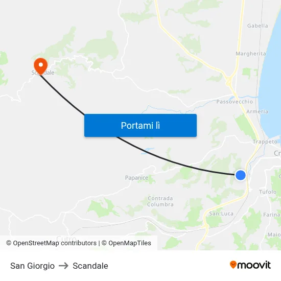San Giorgio to Scandale map