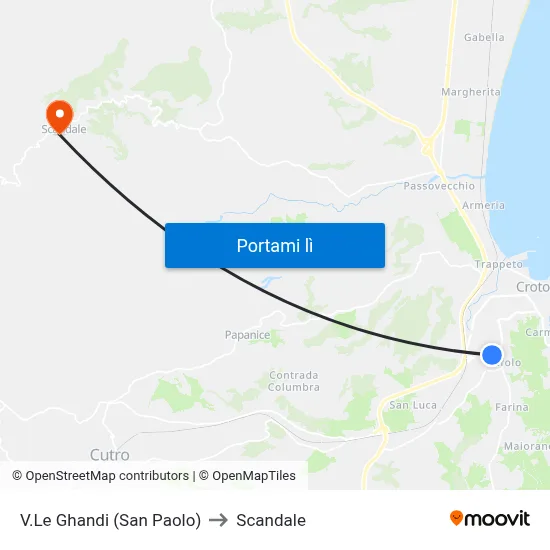 V.Le Ghandi (San Paolo) to Scandale map