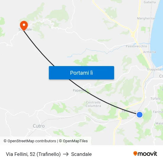 Via Fellini, 52 (Trafinello) to Scandale map