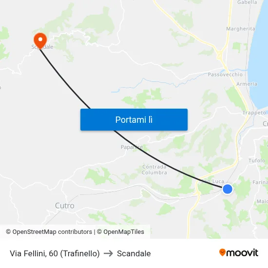 Via Fellini, 60 (Trafinello) to Scandale map