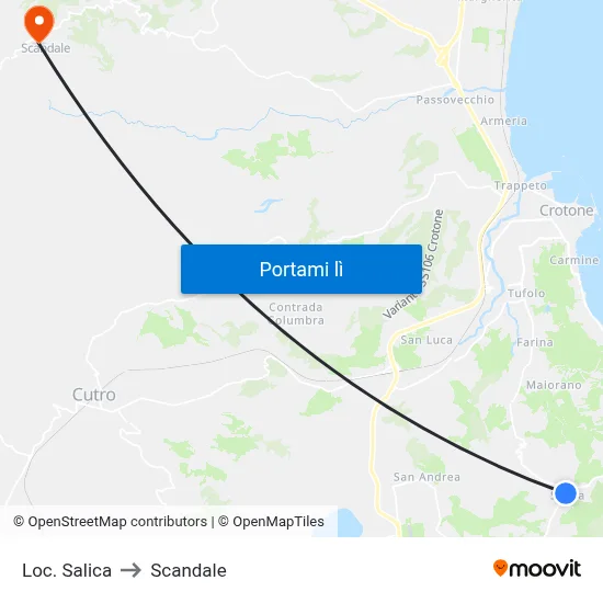 Loc. Salica to Scandale map