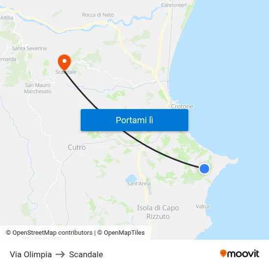 Via Olimpia to Scandale map