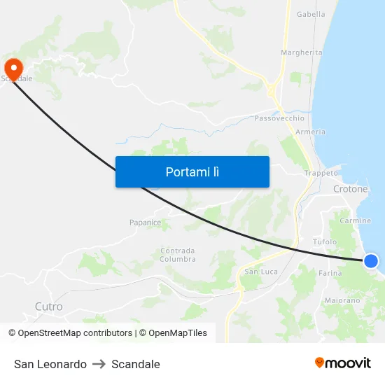 San Leonardo to Scandale map