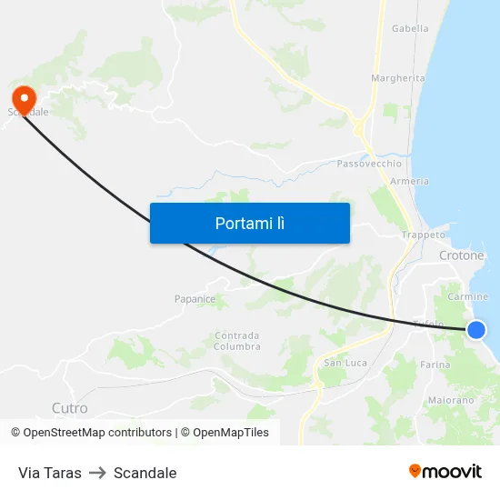 Via Taras to Scandale map
