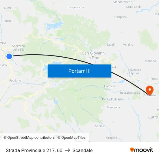 Strada Provinciale 217, 60 to Scandale map