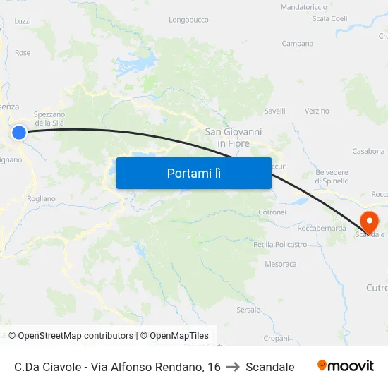 C.Da Ciavole - Via Alfonso Rendano, 16 to Scandale map