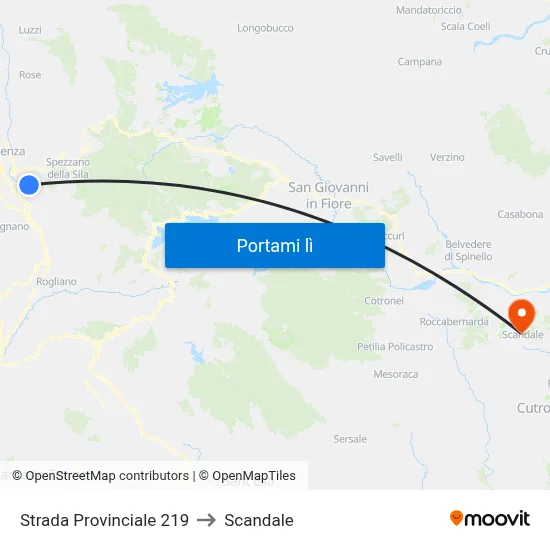 Strada Provinciale 219 to Scandale map