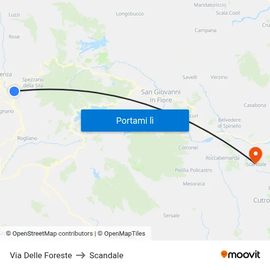 Via Delle Foreste to Scandale map