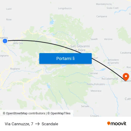 Via Cannuzze, 7 to Scandale map