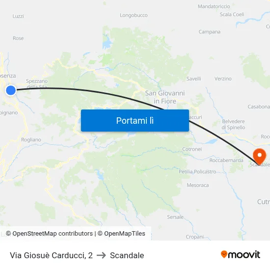 Via Giosuè Carducci, 2 to Scandale map