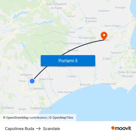 Capolinea Buda to Scandale map