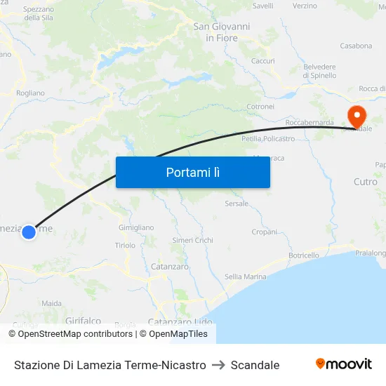 Stazione Di Lamezia Terme-Nicastro to Scandale map