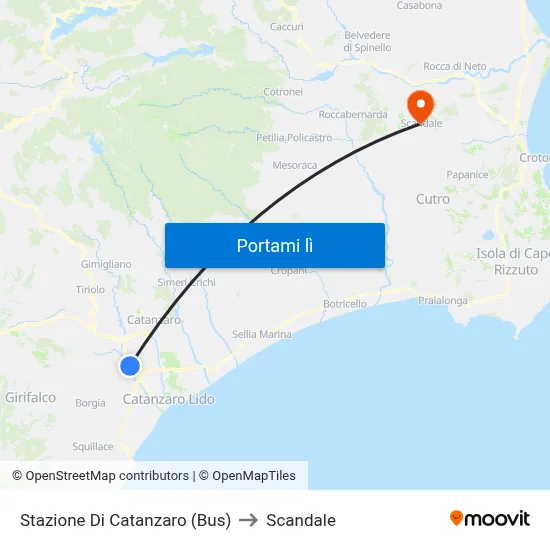 Stazione Di Catanzaro (Bus) to Scandale map