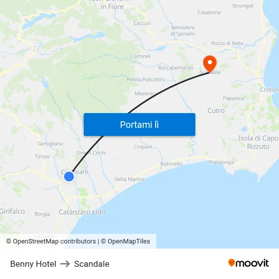Benny Hotel to Scandale map