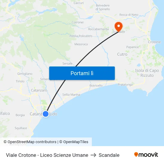 Viale Crotone - Liceo Scienze Umane to Scandale map