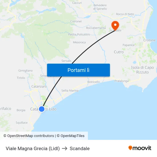 Viale Magna Grecia (Lidl) to Scandale map
