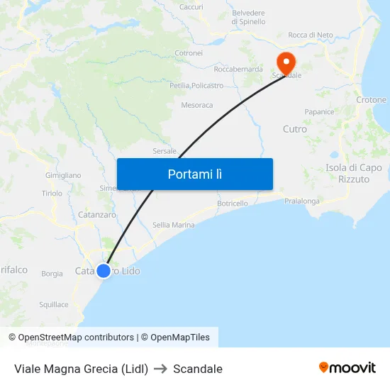 Viale Magna Grecia (Lidl) to Scandale map