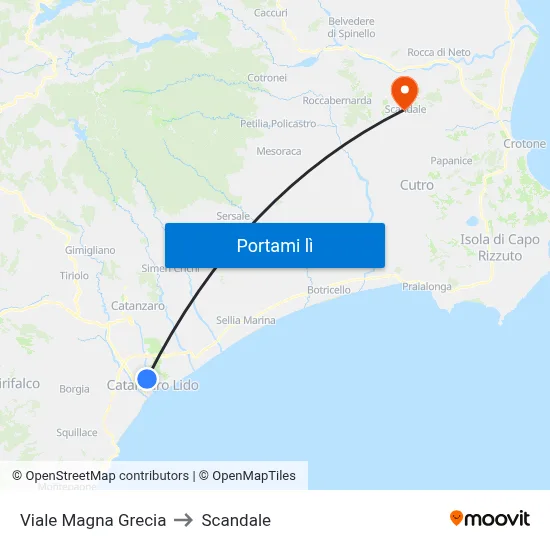 Viale Magna Grecia to Scandale map