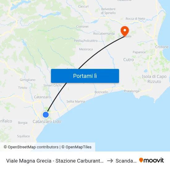 Viale Magna Grecia - Stazione Carburanti Ip to Scandale map