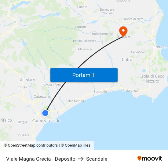 Viale Magna Grecia - Deposito to Scandale map