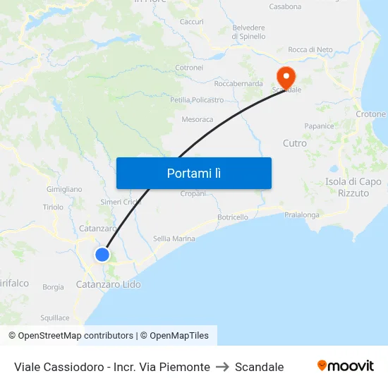 Viale Cassiodoro - Incr. Via Piemonte to Scandale map