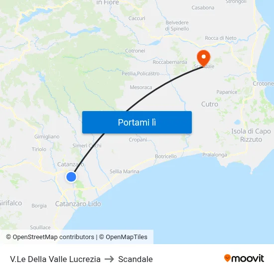 V.Le Della Valle Lucrezia to Scandale map