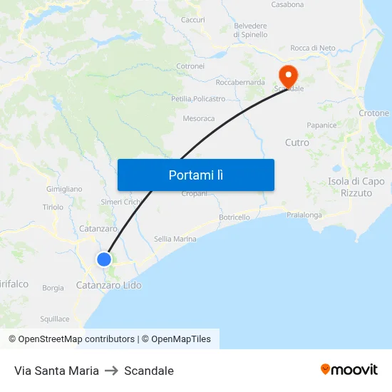 Via Santa Maria to Scandale map