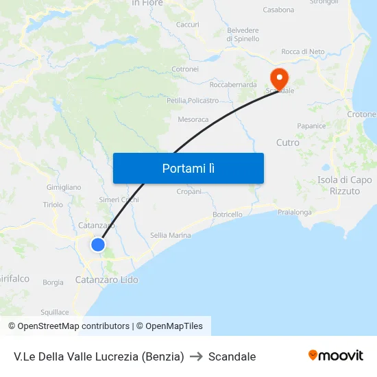V.Le Della Valle Lucrezia (Benzia) to Scandale map