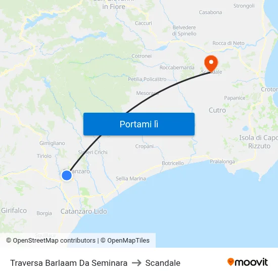 Traversa Barlaam Da Seminara to Scandale map