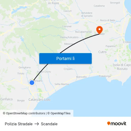 Polizia Stradale to Scandale map